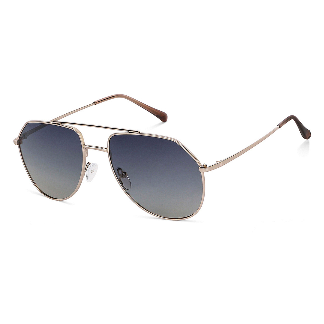 Buy Gold Brown Blue Gradient Full Rim Aviator Vincent Chase
