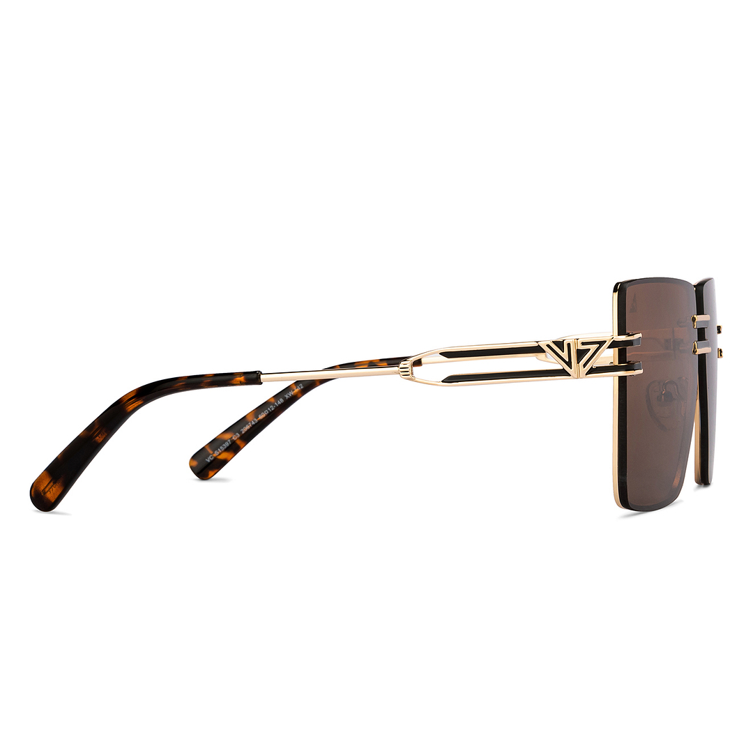 Vincent Chase Online Gold Rimless Rectangle left side