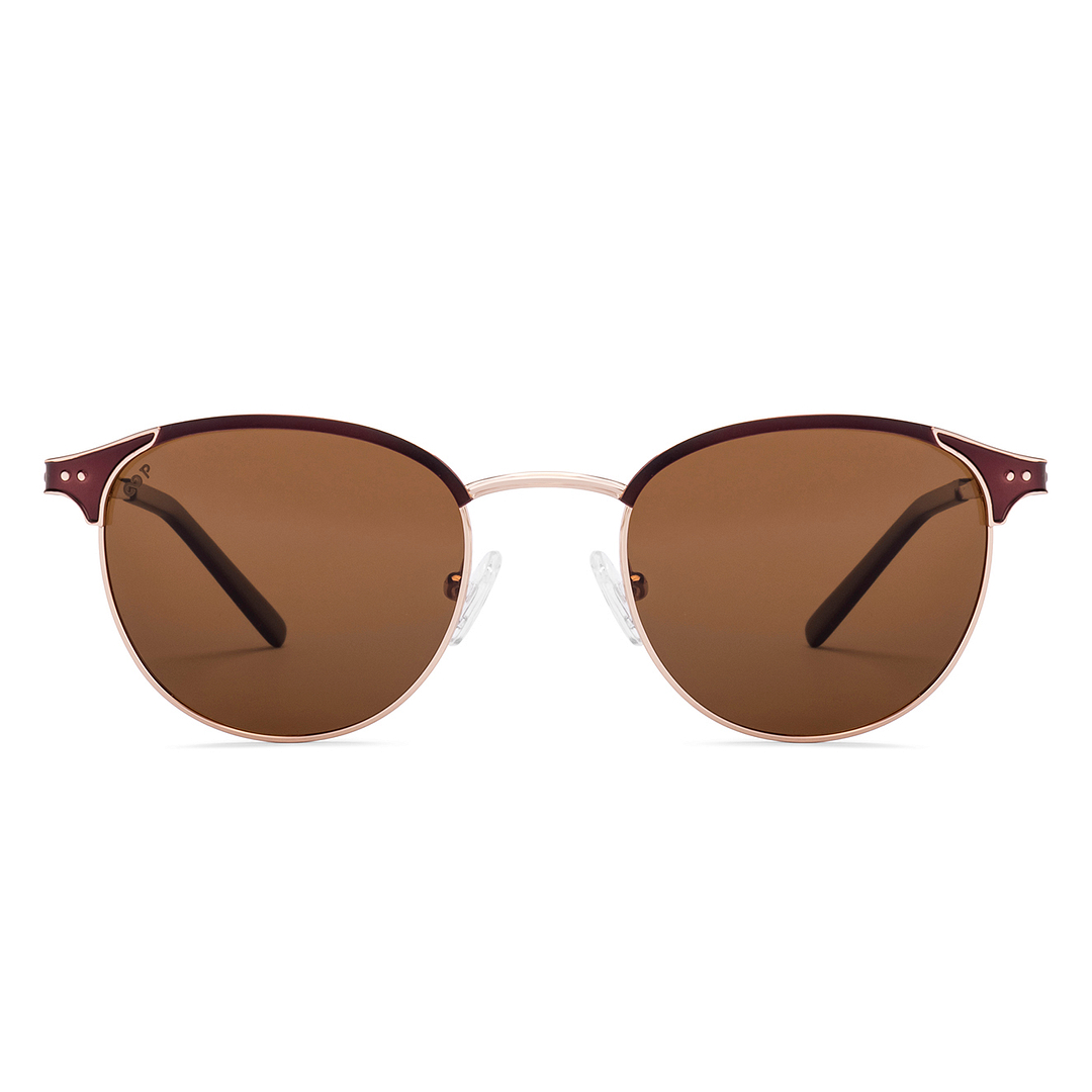 Buy Gold Brown Full Rim Clubmaster Vincent Chase Polarized METAL