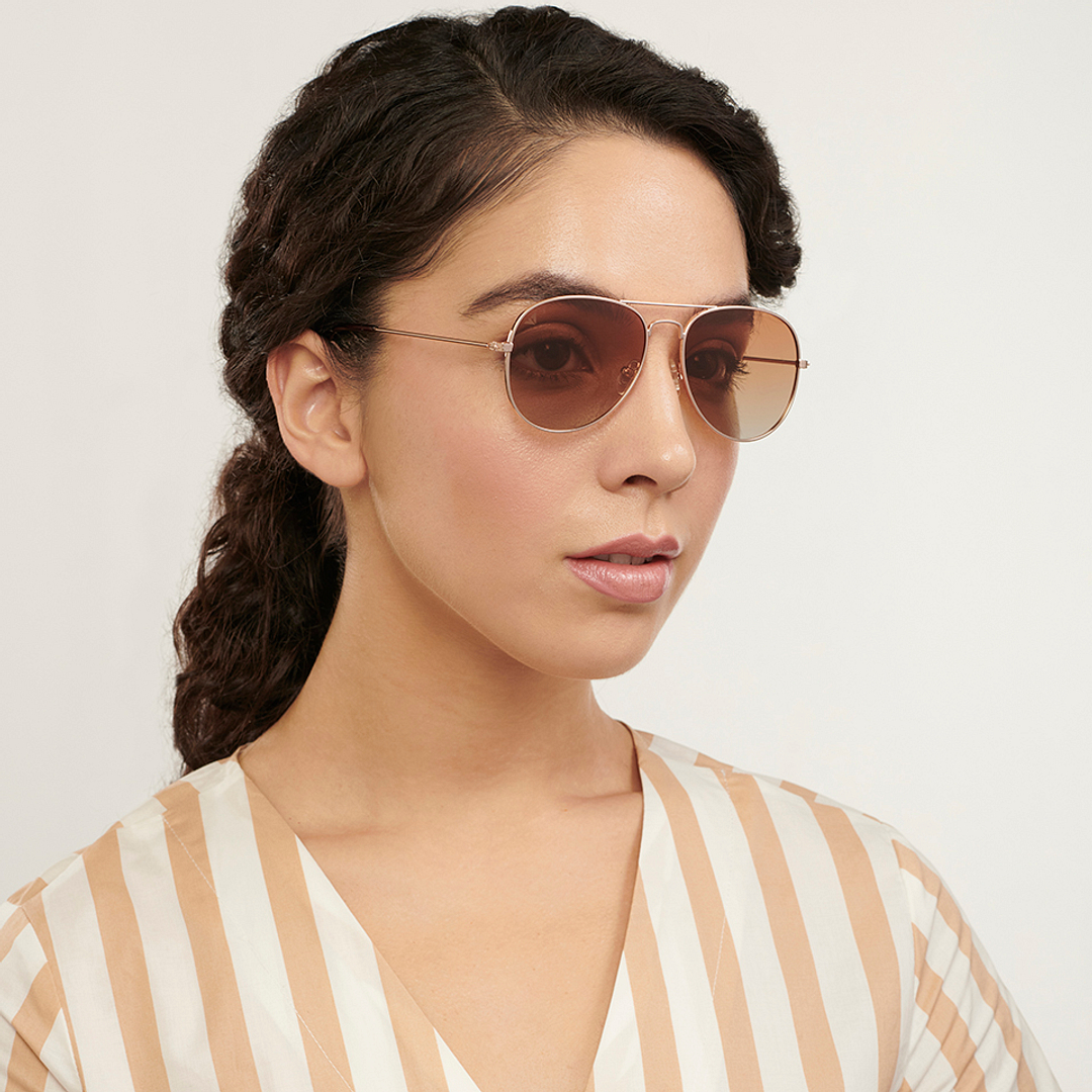 Vincent Chase Online Gold Full Rim Aviator left side