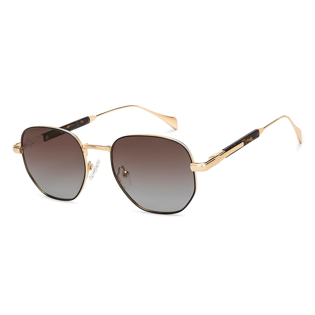 Vincent Chase Polarized Gold Full Rim Geometric left side