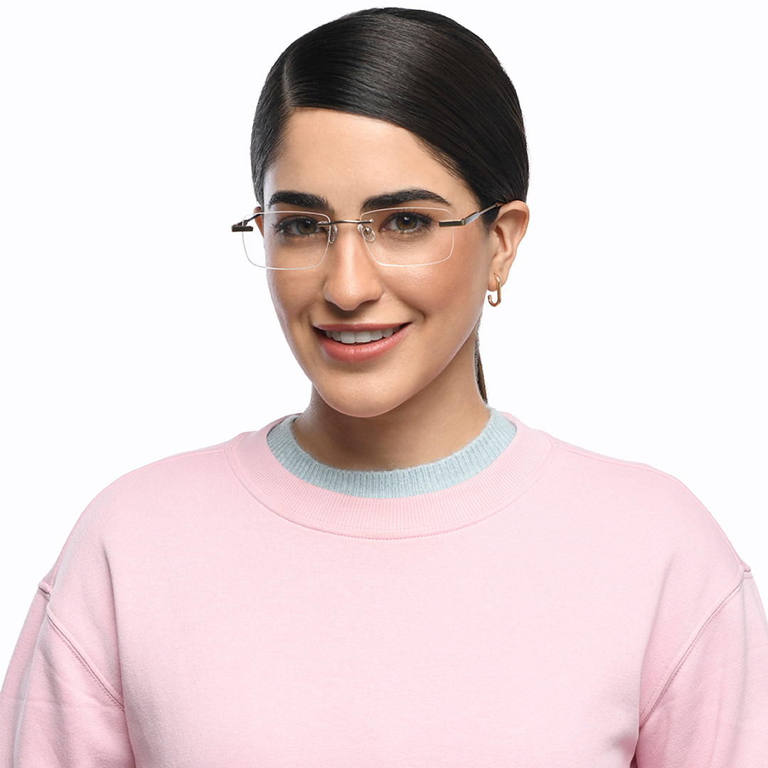 Vincent Chase Online Gold Rimless Rectangle right side