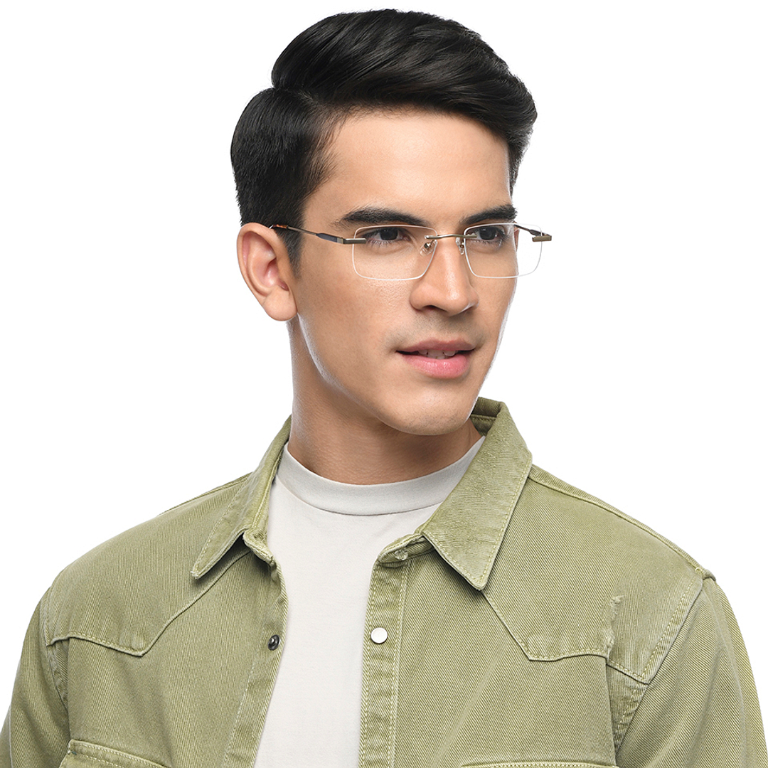 Vincent Chase Online Gold Rimless Rectangle right side