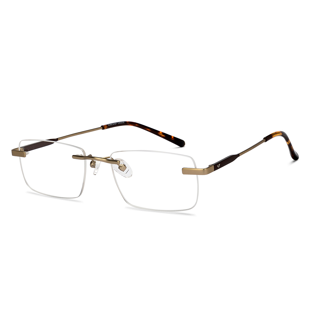 Vincent Chase Online Gold Rimless Rectangle right side