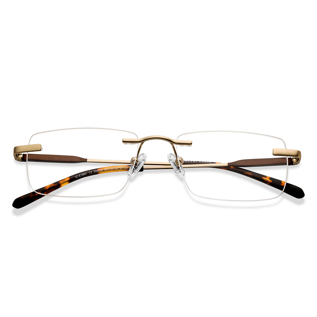 Vincent Chase Online Gold Rimless Rectangle left side