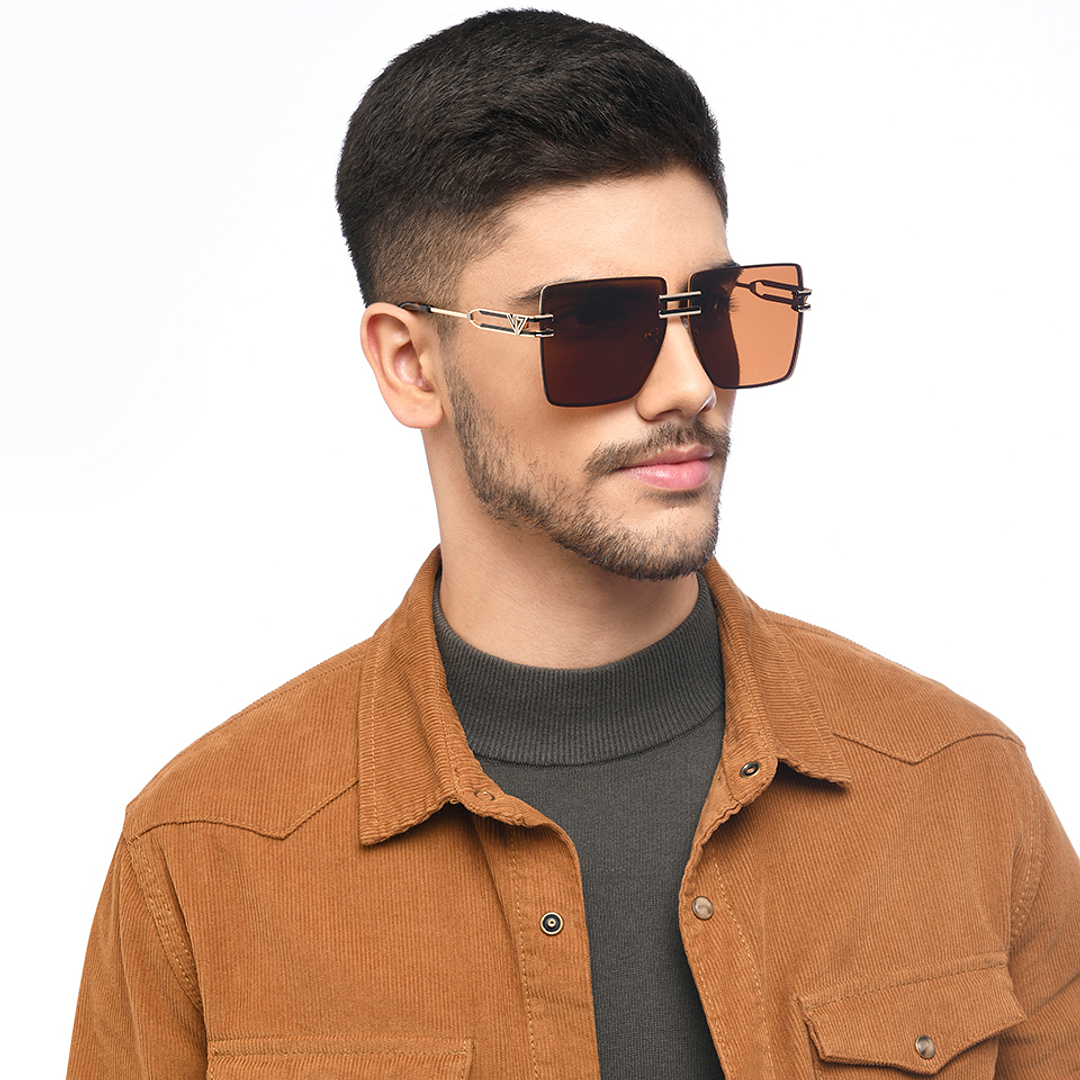 Vincent Chase Online Gold Rimless Rectangle right side