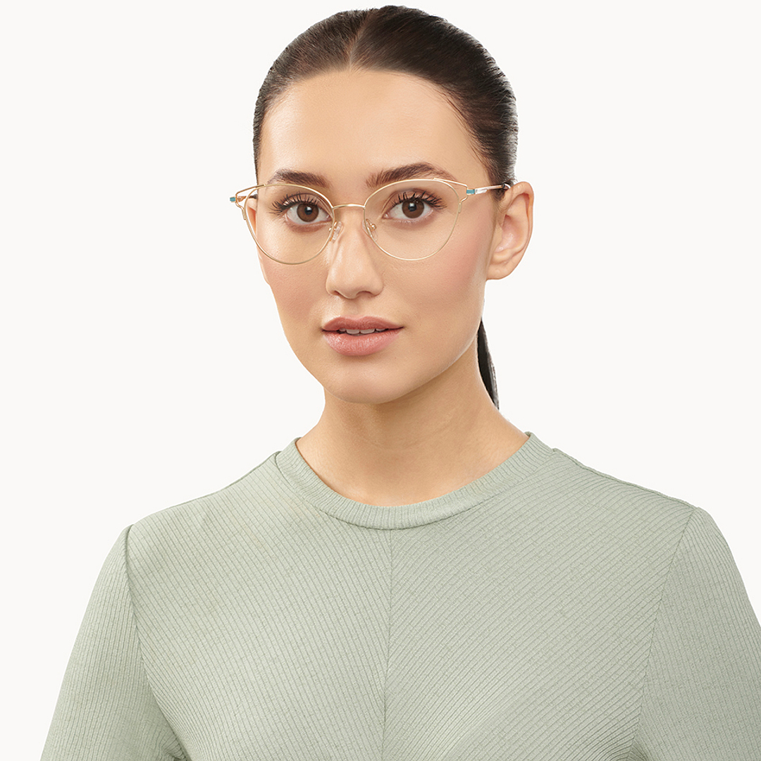 Vincent Chase Online Gold Full Rim Cat Eye left side