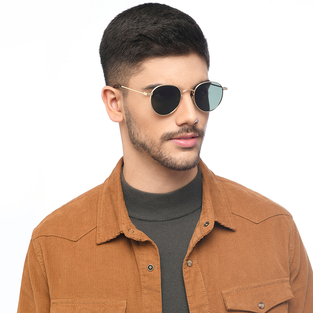 Vincent Chase Polarized Gold Full Rim Round left side