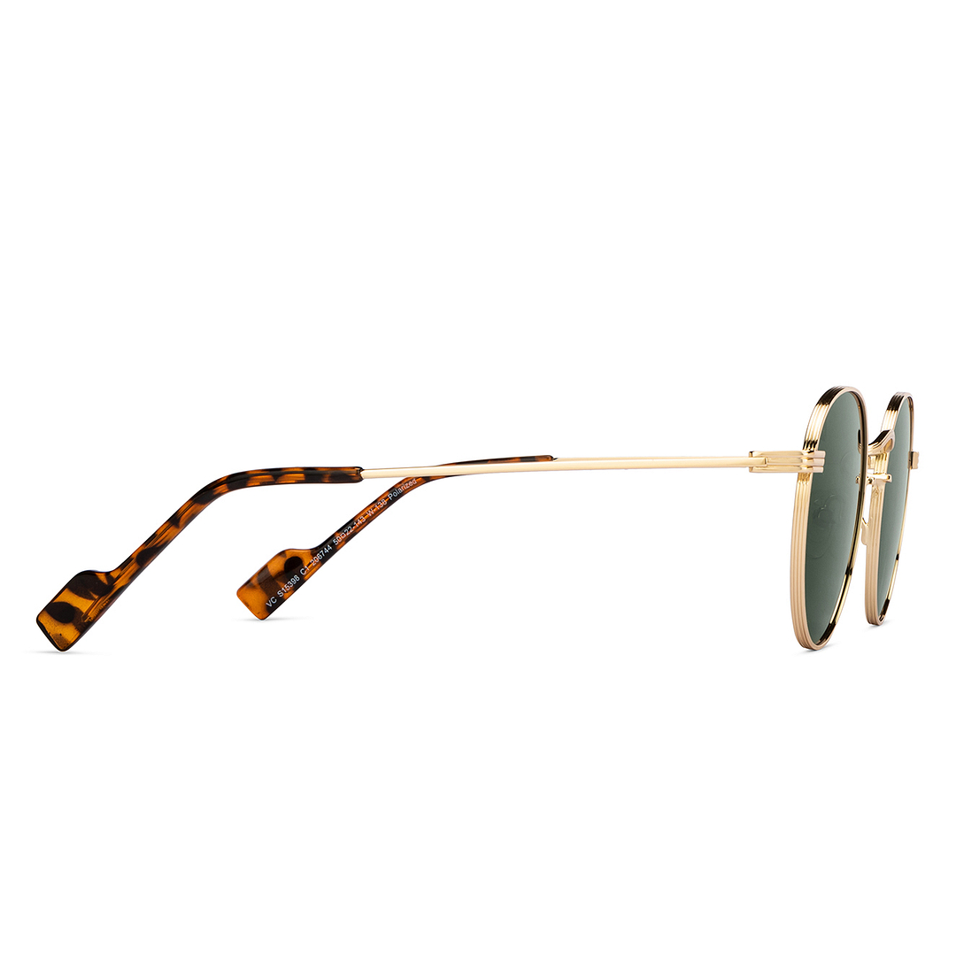 Vincent Chase Polarized Gold Full Rim Round left side