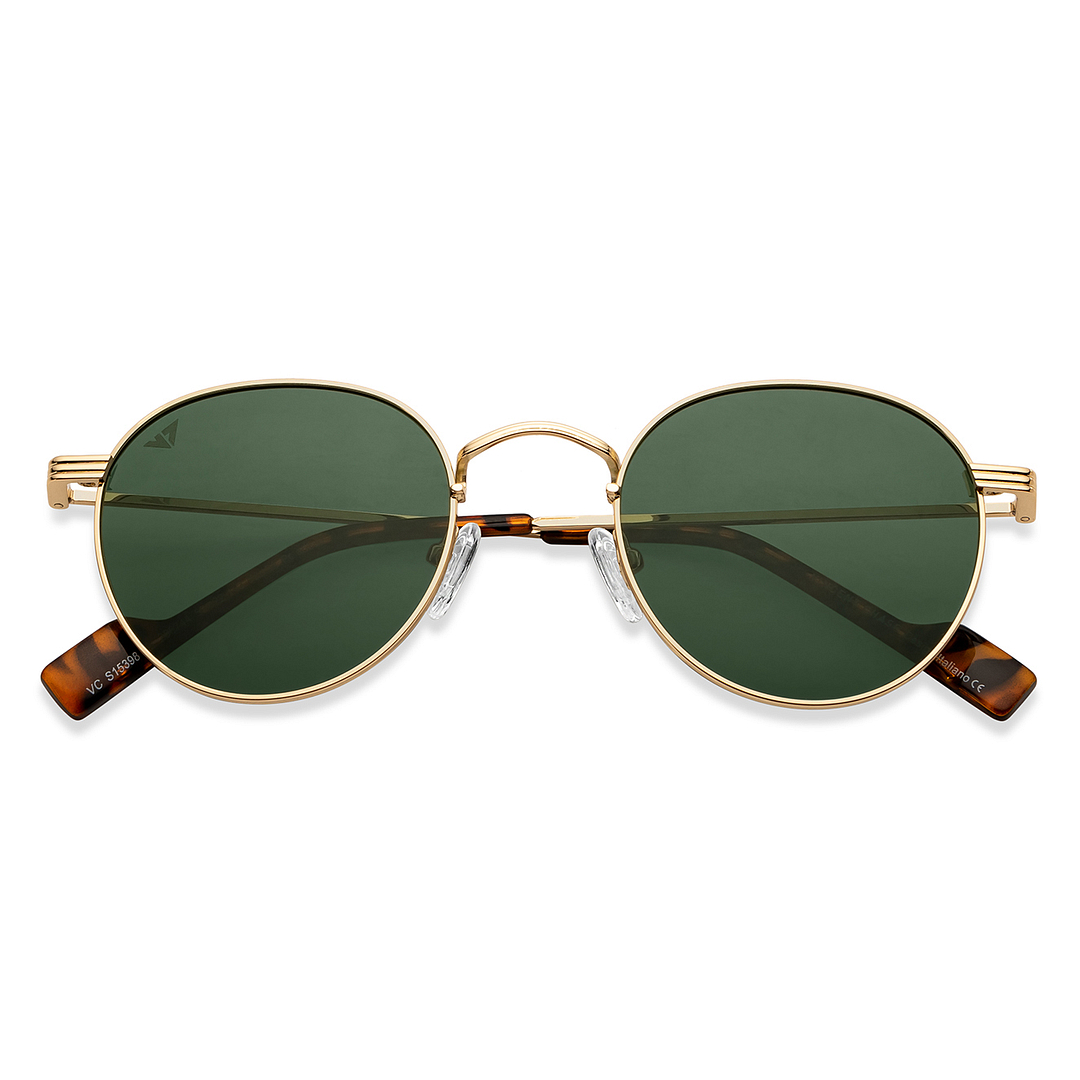 Vincent Chase Polarized Gold Full Rim Round left side