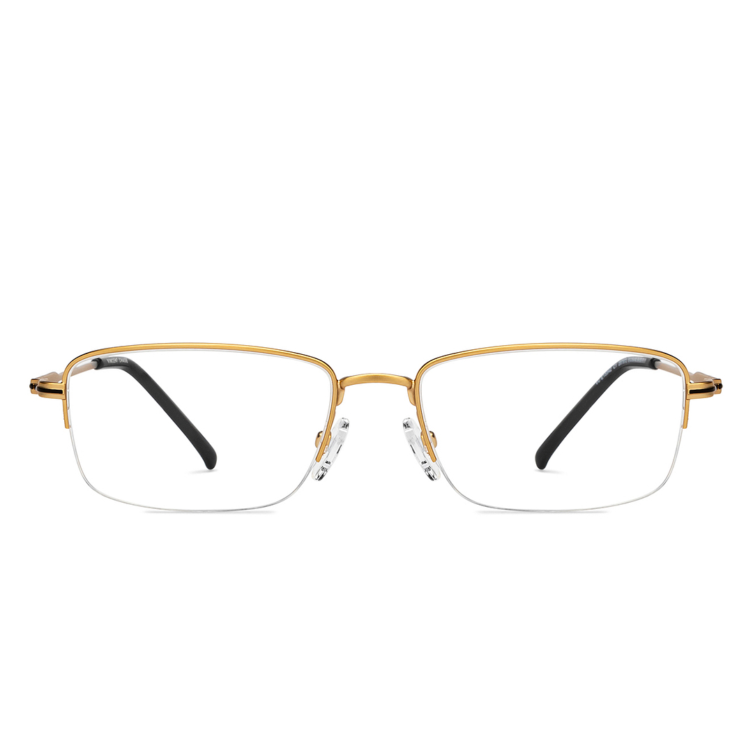 Buy Gold Half Rim Rectangle Vincent Chase Sleek Steel VC E15542-C1