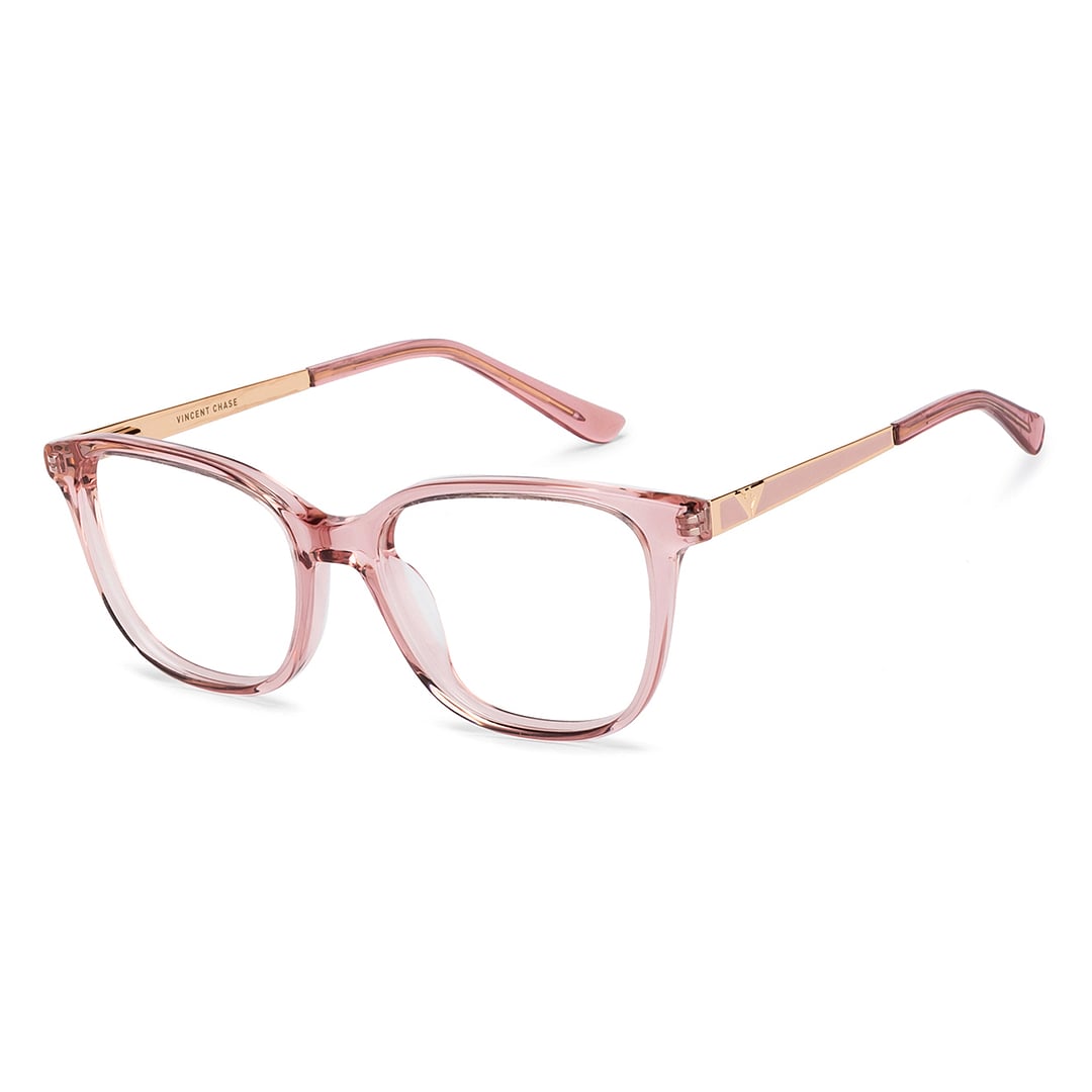 Vincent Chase Pink Transparent Full Rim Cat Eye right side