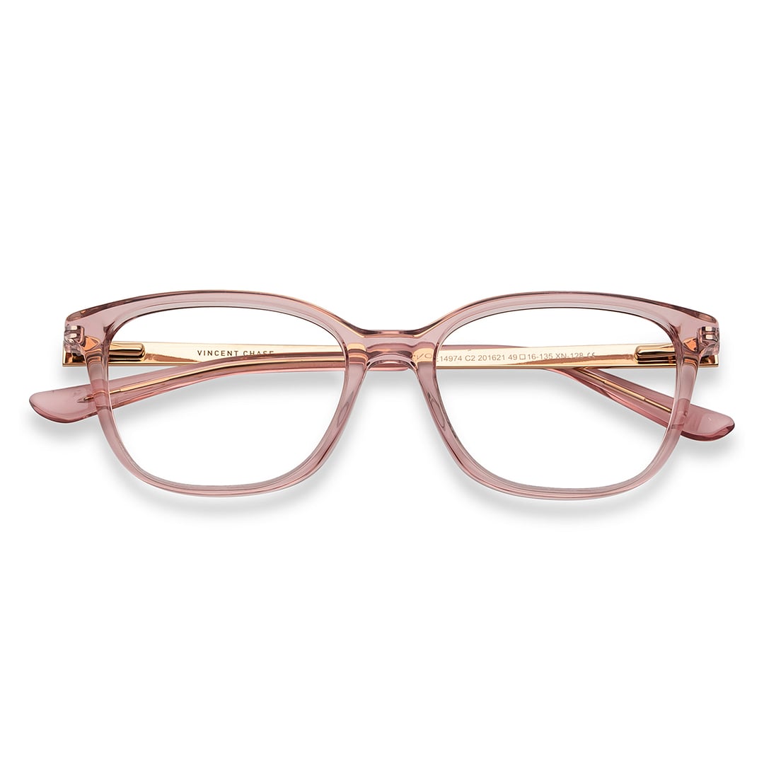 Vincent Chase Pink Transparent Full Rim Cat Eye left side