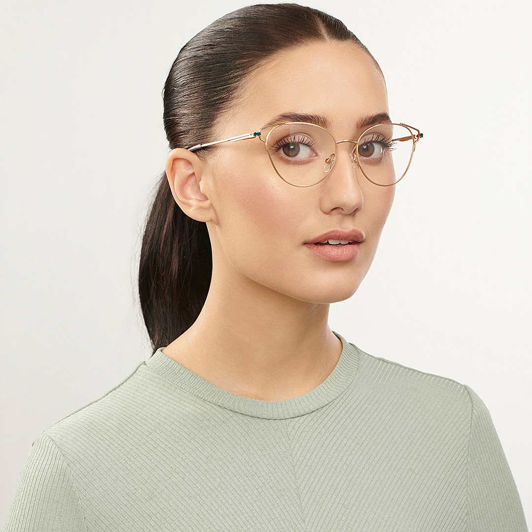 Vincent Chase Online Gold Full Rim Cat Eye left side