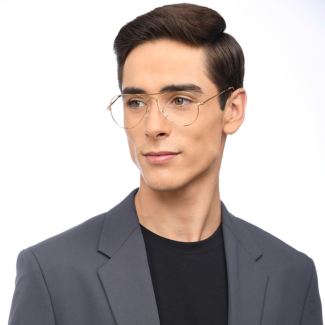 Vincent Chase Online Gold Full Rim Aviator left side