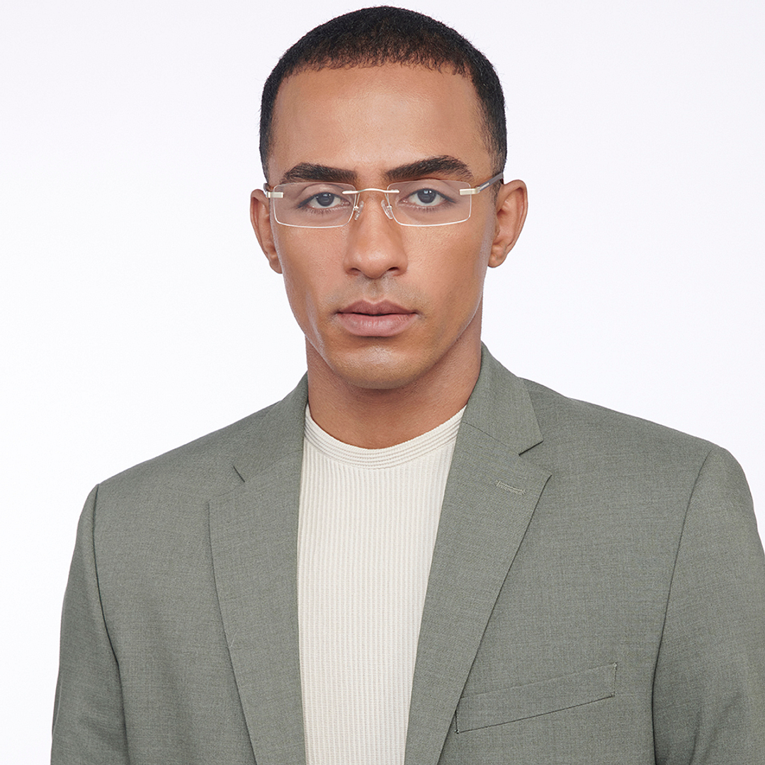 Vincent Chase Online Gold Rimless Rectangle right side