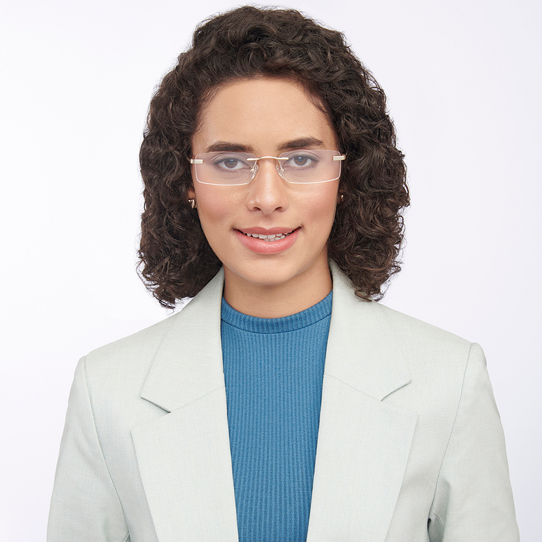 Vincent Chase Online Gold Rimless Rectangle left side