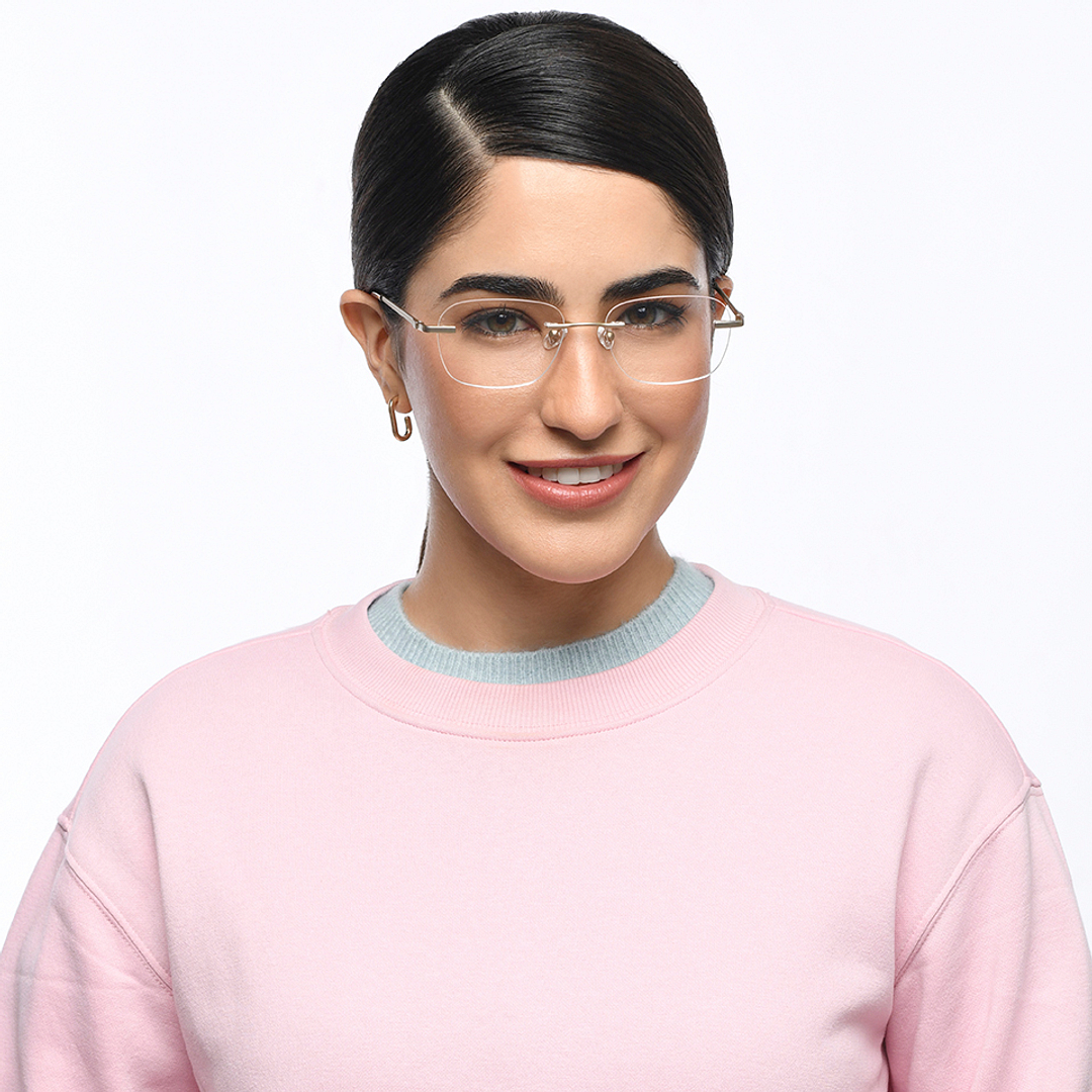 Vincent Chase Online Gold Rimless Round left side