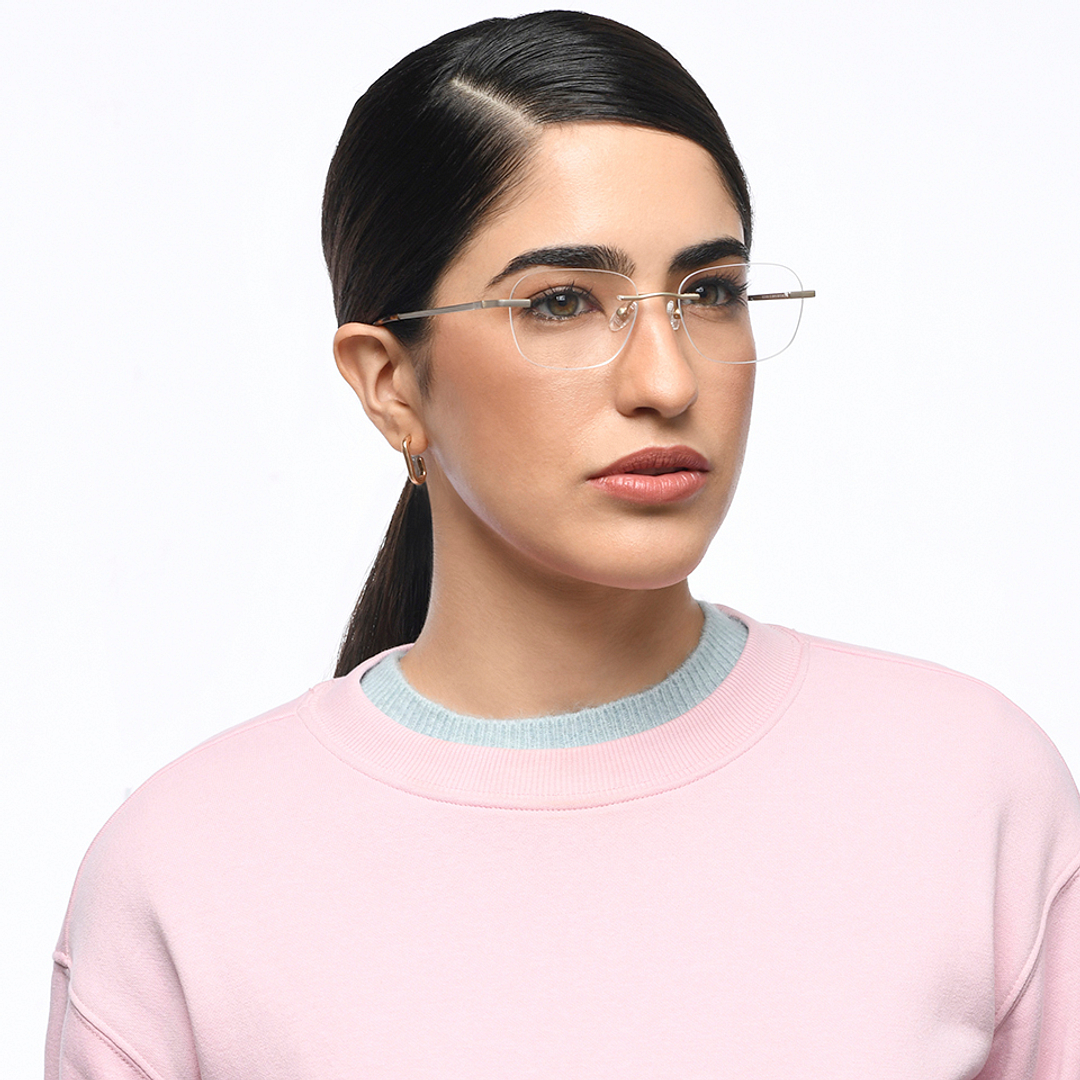 Vincent Chase Online Gold Rimless Round right side