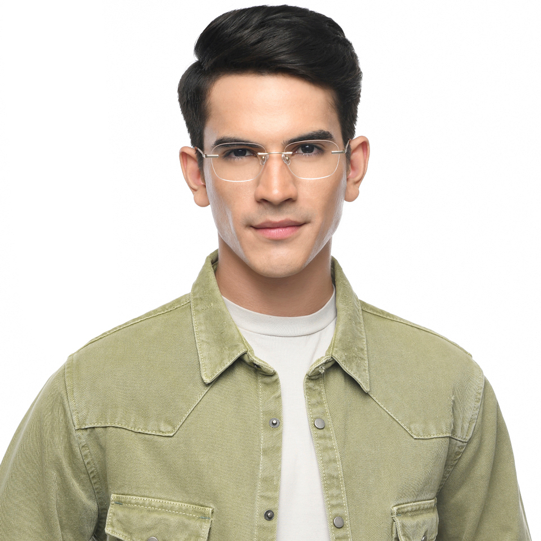 Vincent Chase Online Gold Rimless Round left side