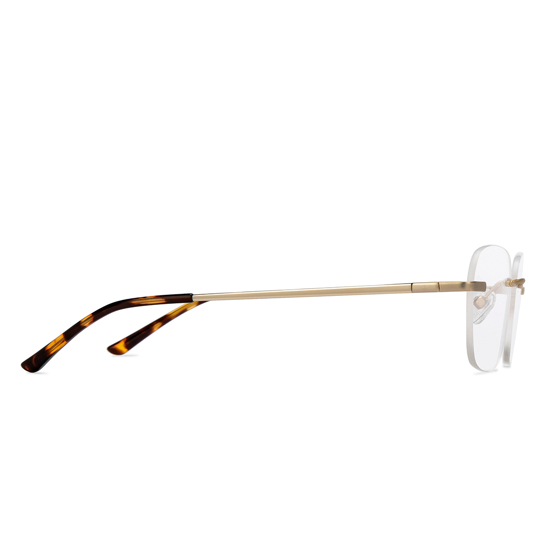 Vincent Chase Online Gold Rimless Round left side