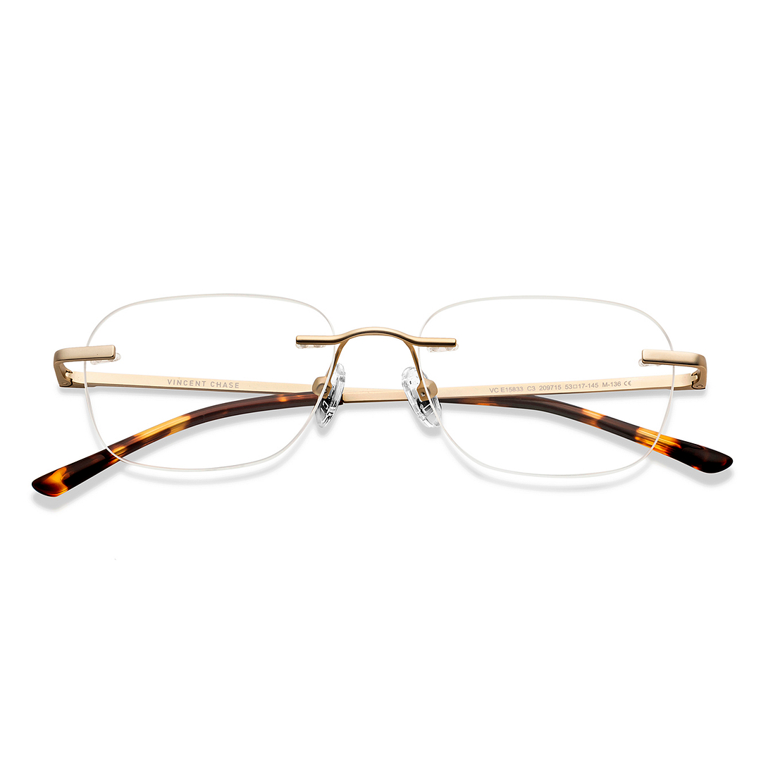 Vincent Chase Online Gold Rimless Round left side