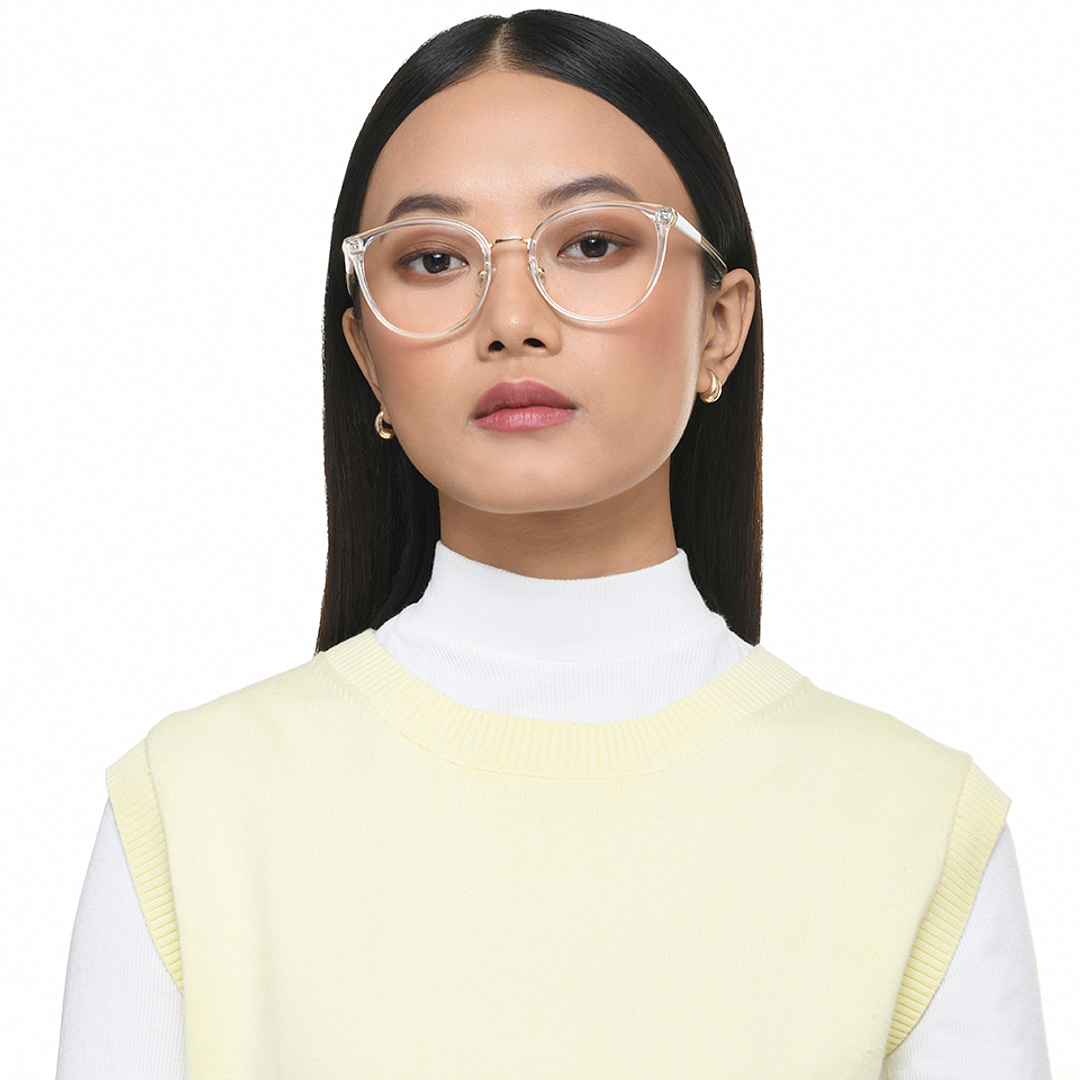 Vincent Chase Crystal Transparent Full Rim Cat Eye right side