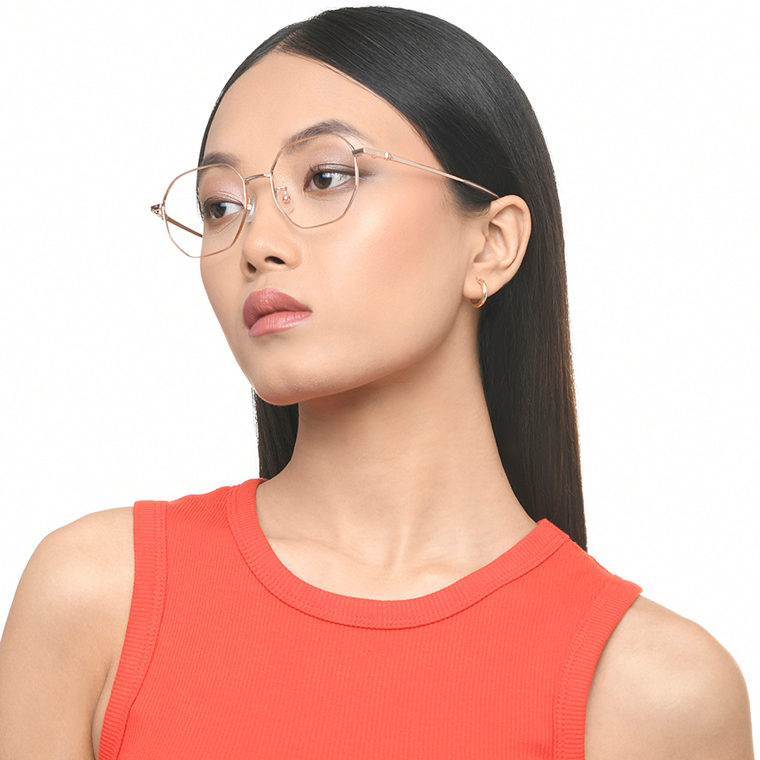 Vincent Chase Online Gold Full Rim Geometric left side