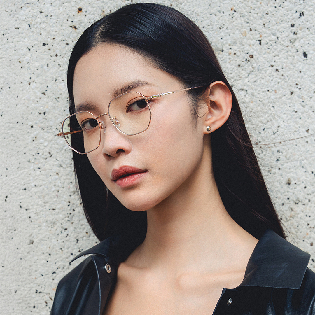 Vincent Chase Online Gold Full Rim Geometric left side