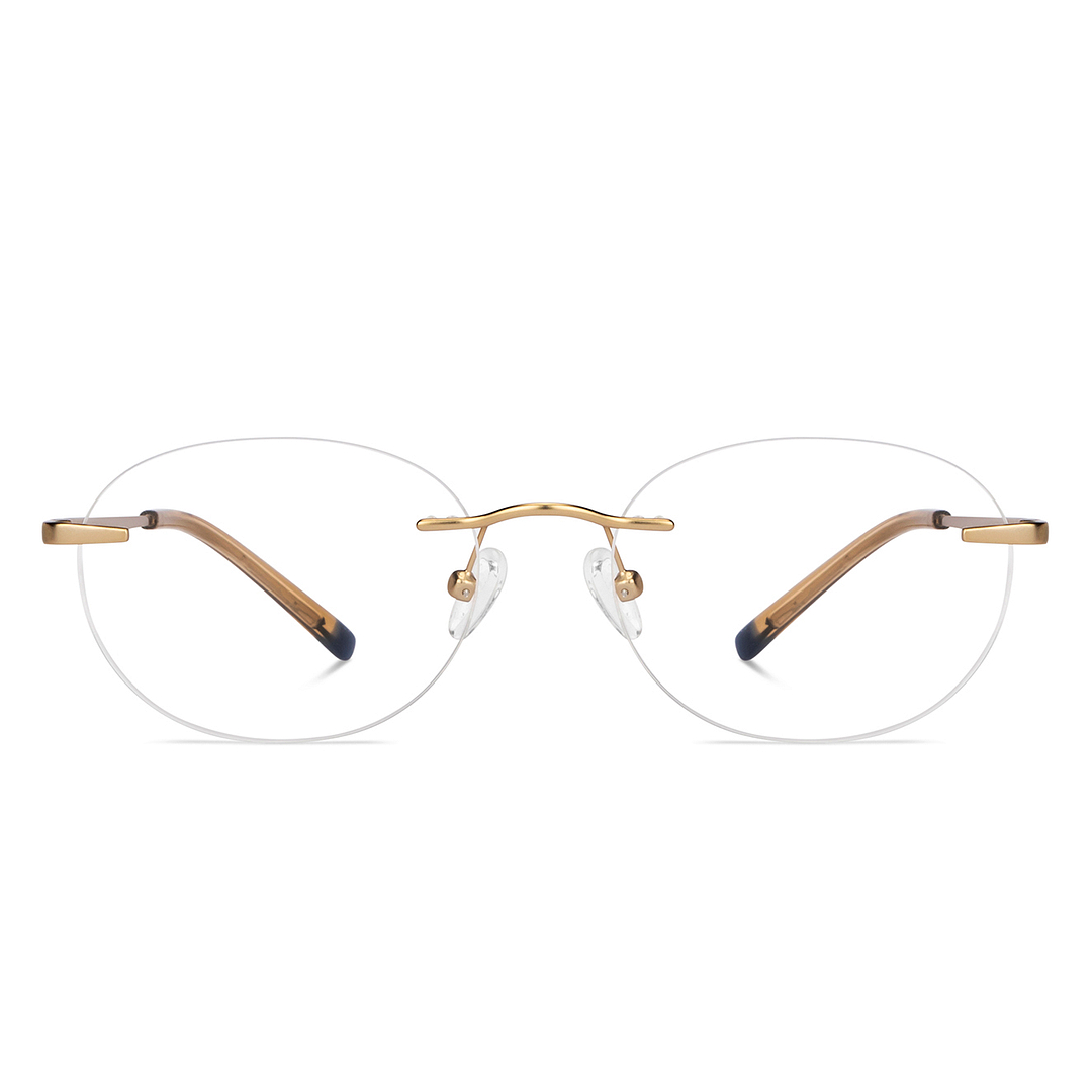 Vincent Chase Online Gold Rimless Round left side