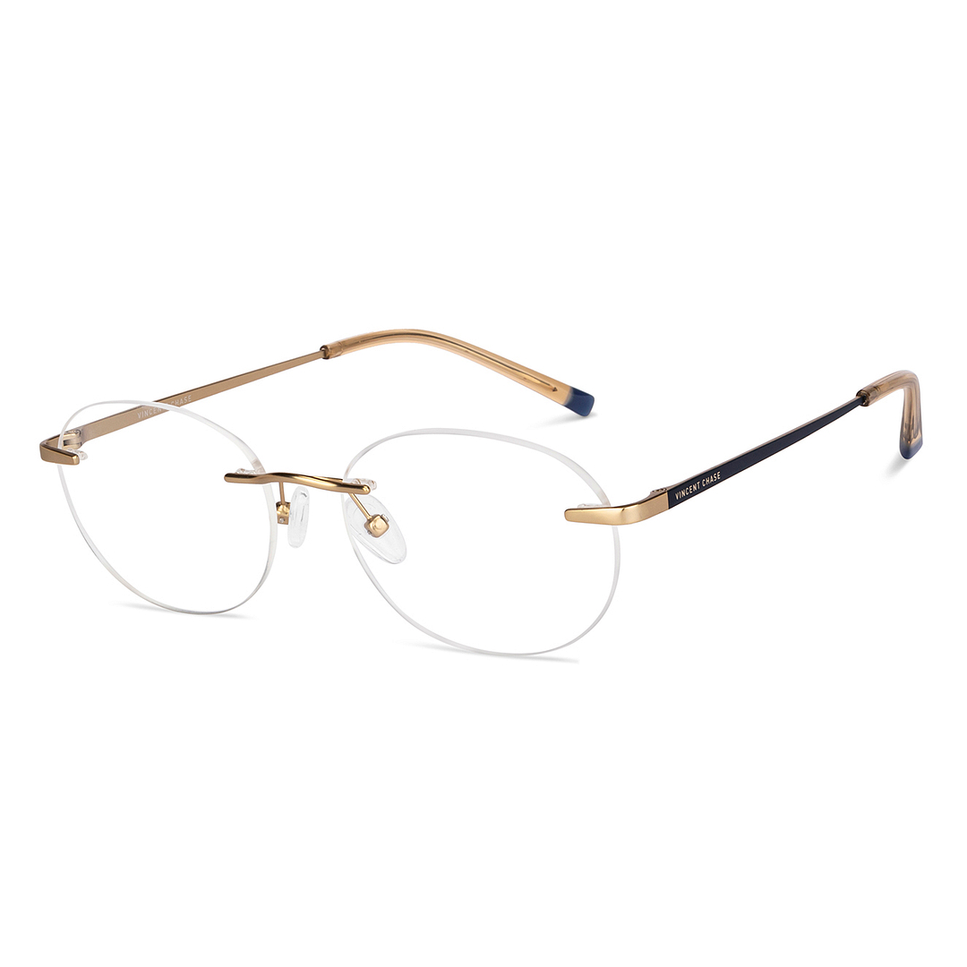 Vincent Chase Online Gold Rimless Round right side