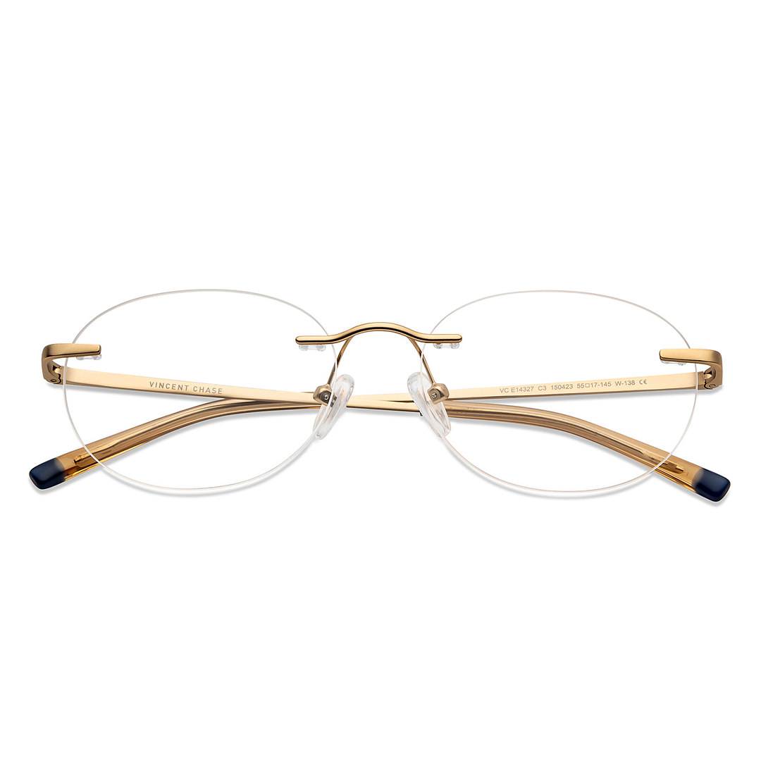 Vincent Chase Online Gold Rimless Round left side