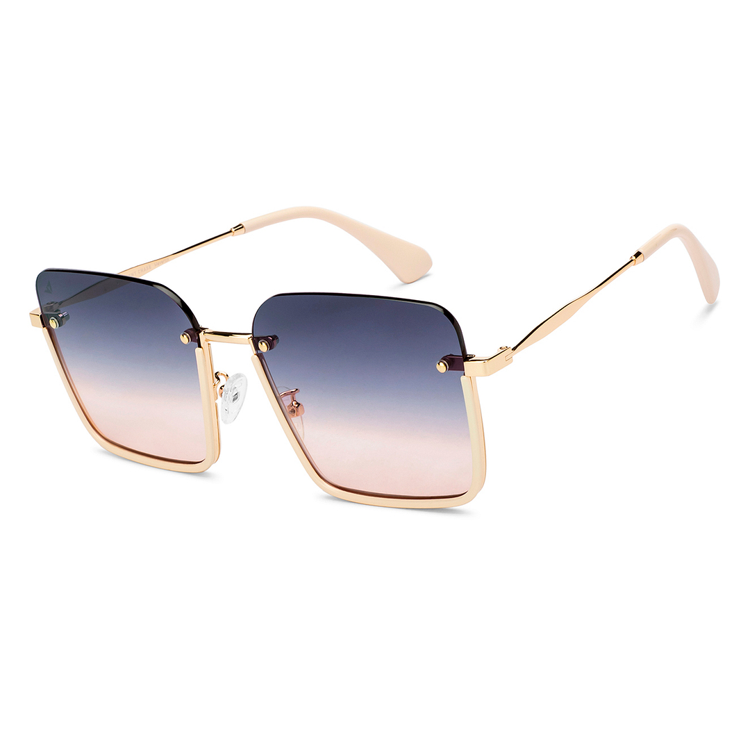 Buy Gold White Dual Tone Half Rim Rectangle Square Vincent Chase