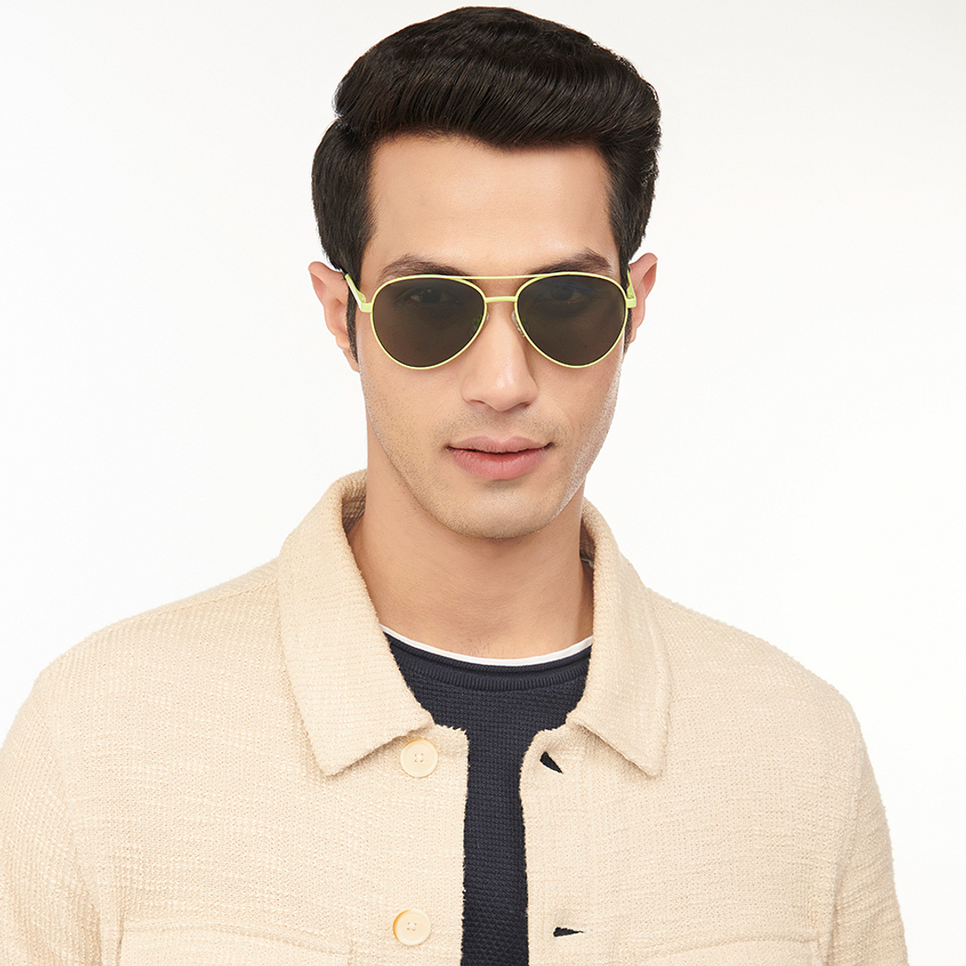 Vincent Chase Online Green Full Rim Aviator left side
