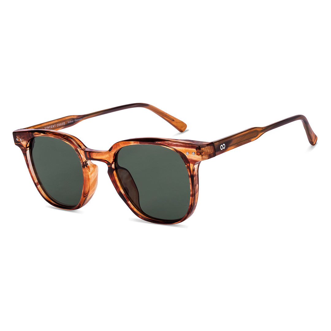 Buy Green Brown Tortoise Full Rim Round Vincent Chase INDOOR