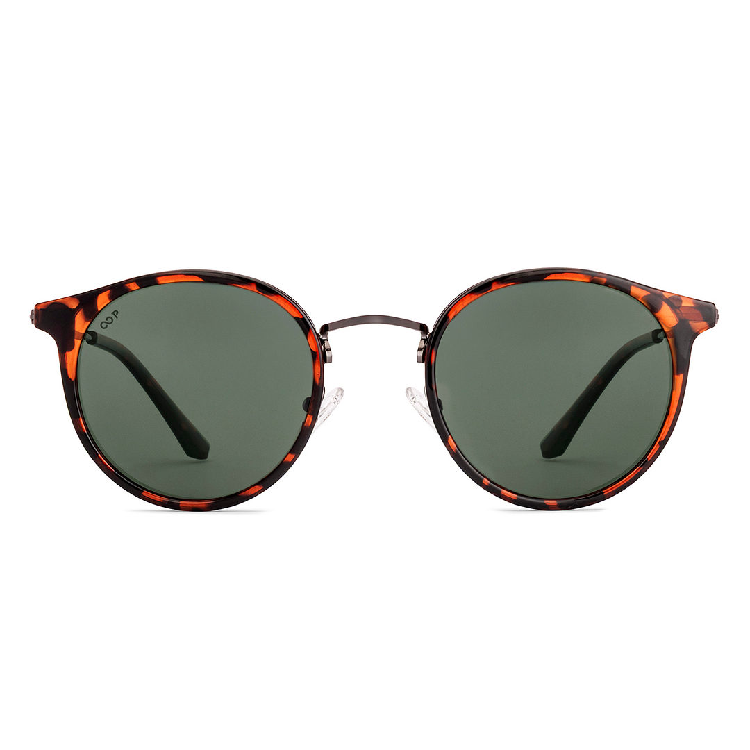 Buy Green Demi Gunmetal Full Rim Round Vincent Chase Polarized