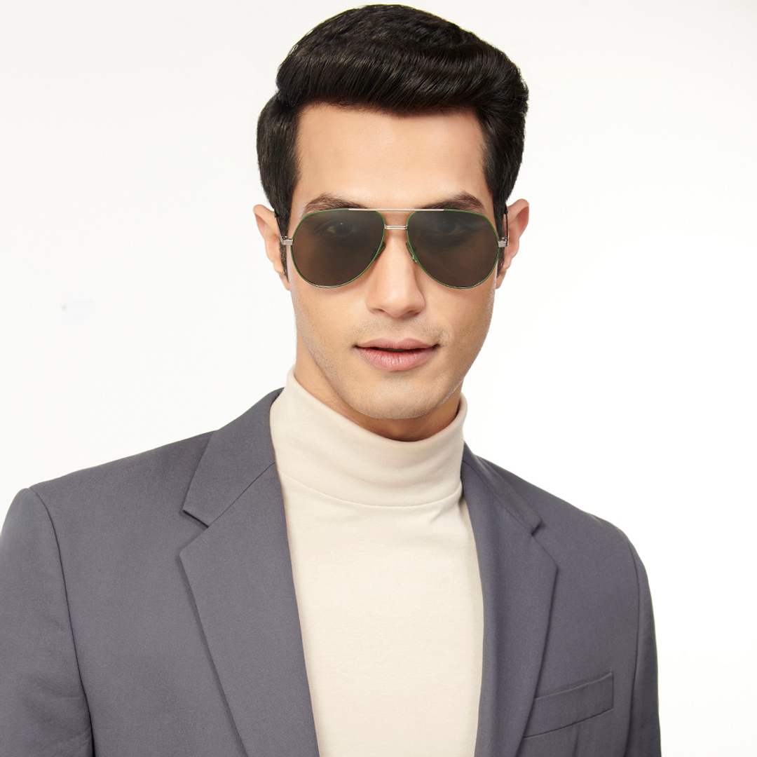 Vincent Chase Online Green Full Rim Aviator left side