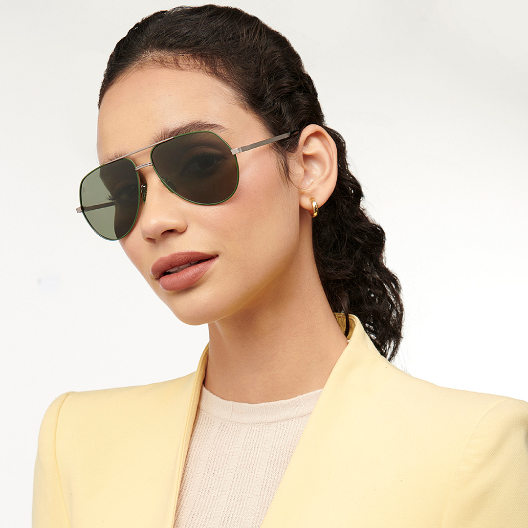 Vincent Chase Online Green Full Rim Aviator right side