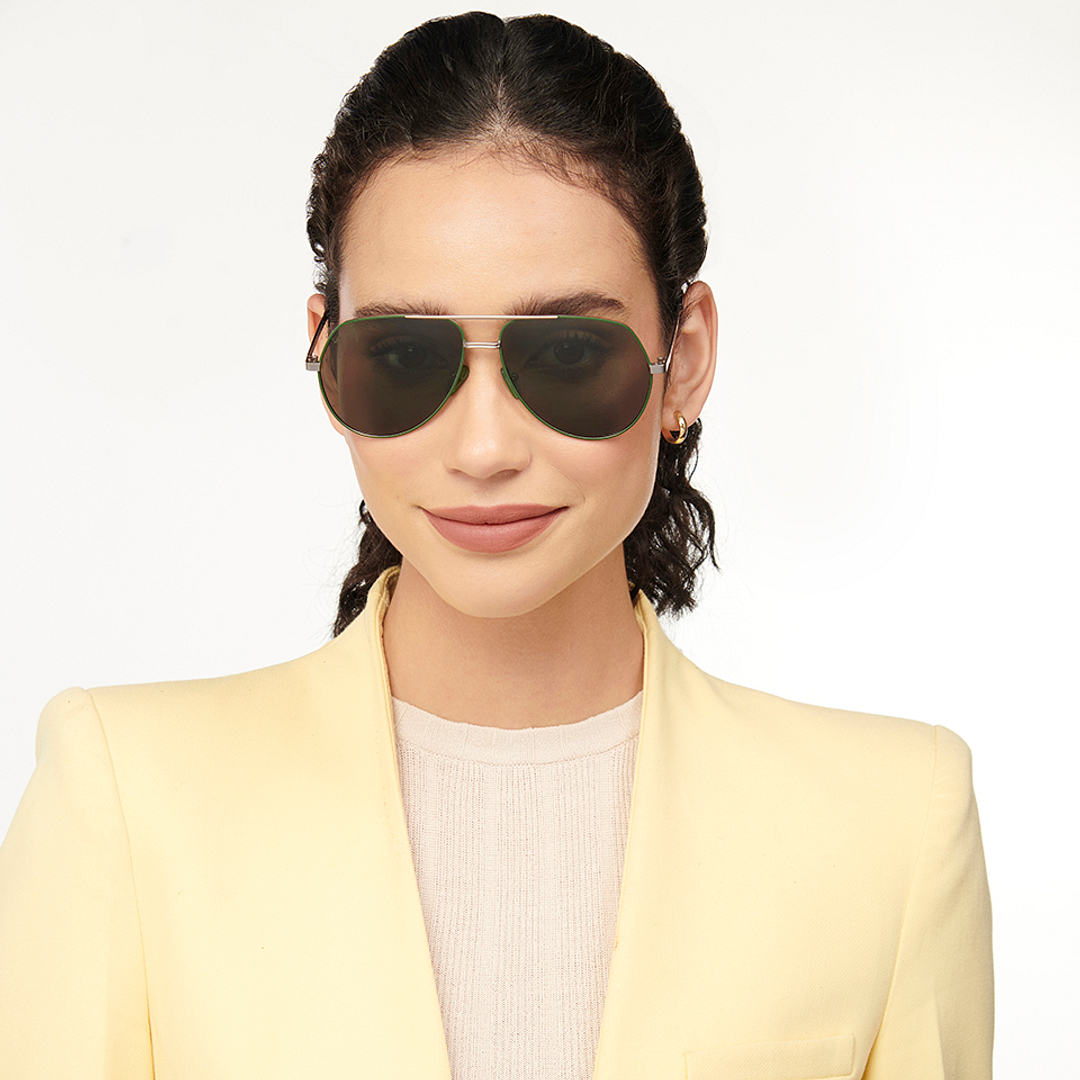 Vincent Chase Online Green Full Rim Aviator left side