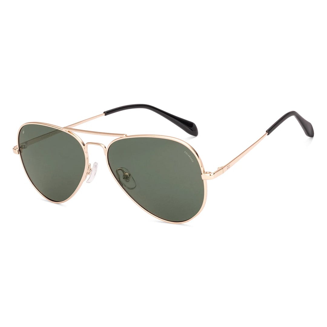 Vincent Chase Polarized Gold Full Rim Aviator right side