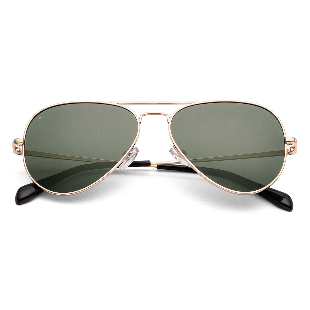 Vincent Chase Polarized Gold Full Rim Aviator left side