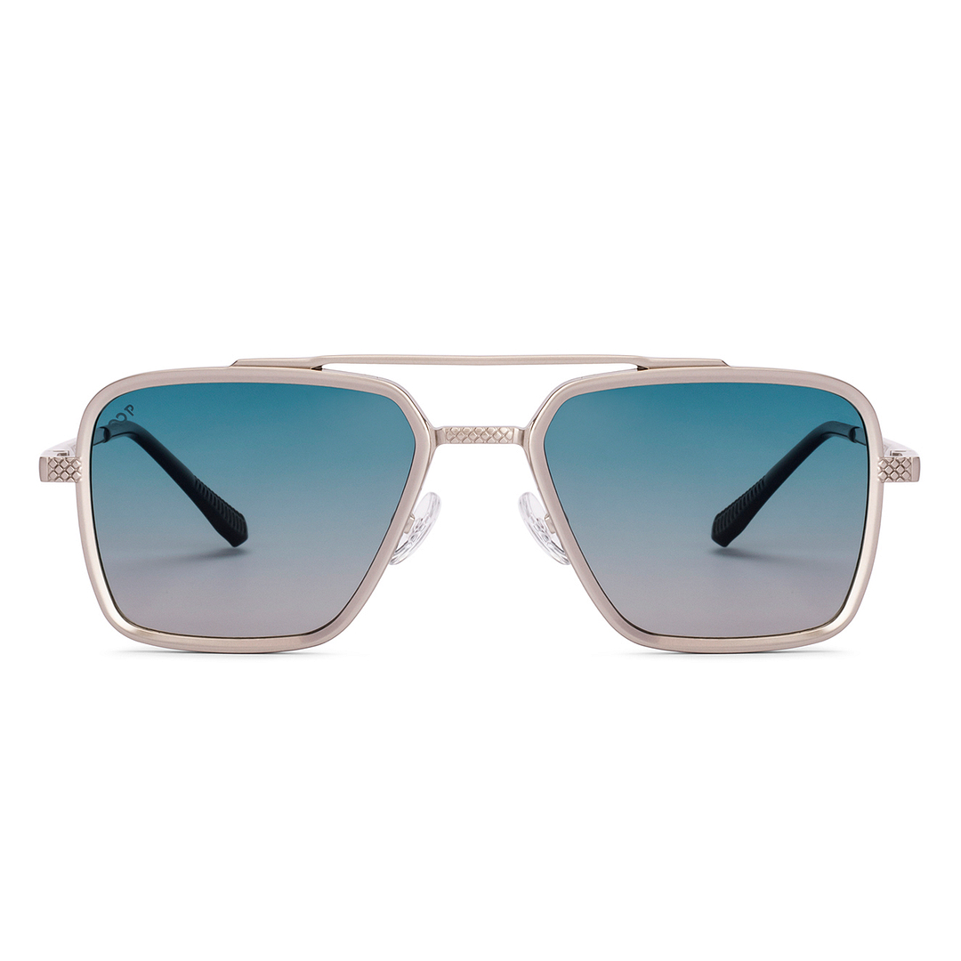 Buy Green Gradient Silver Full Rim Rectangle Vincent Chase