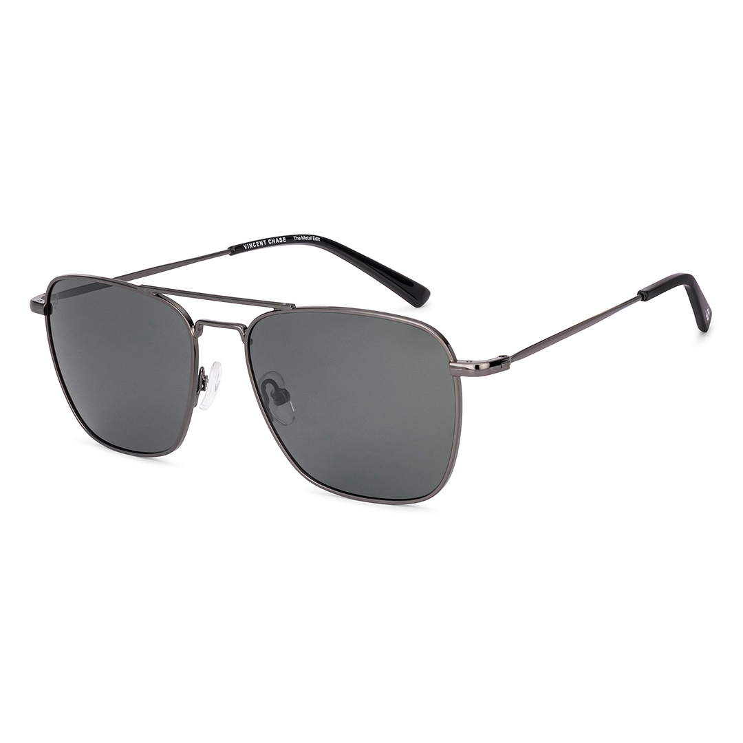 Green Gunmetal Full Rim Square Vincent Chase Polarized Metal VC