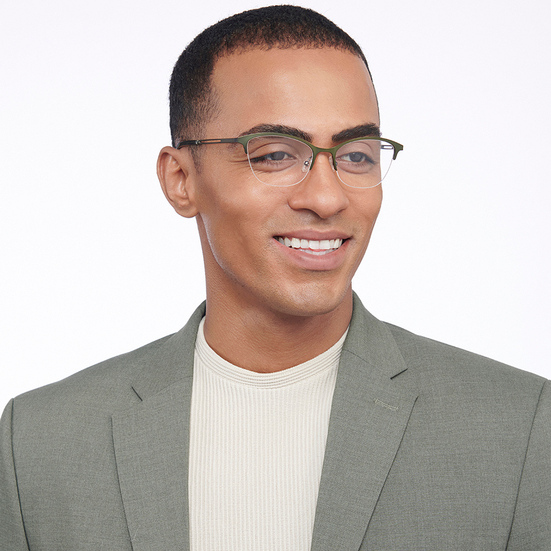 Vincent Chase Online Green Half Rim Cat Eye left side