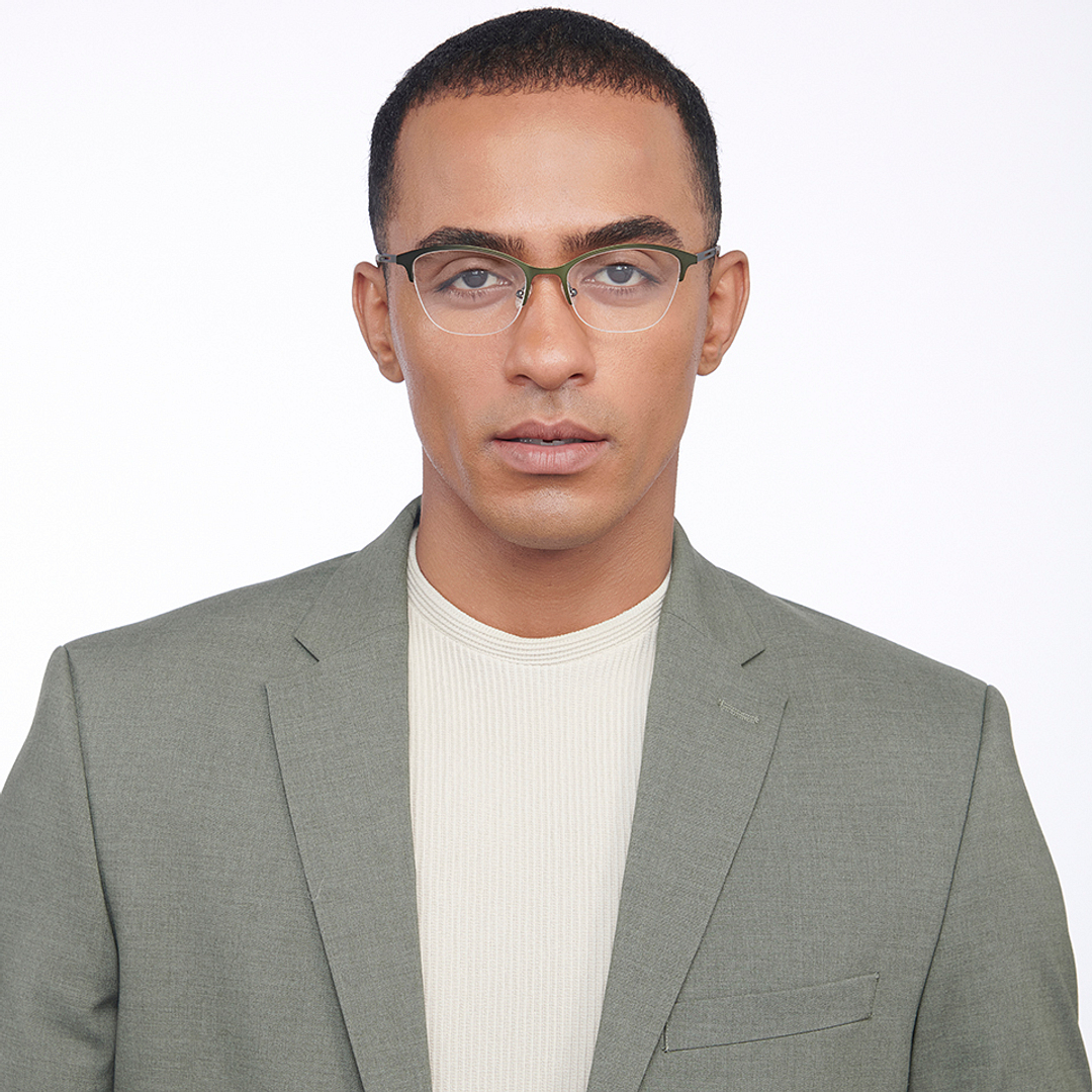 Vincent Chase Online Green Half Rim Cat Eye right side