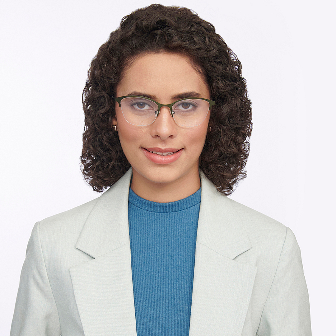 Vincent Chase Online Green Half Rim Cat Eye right side