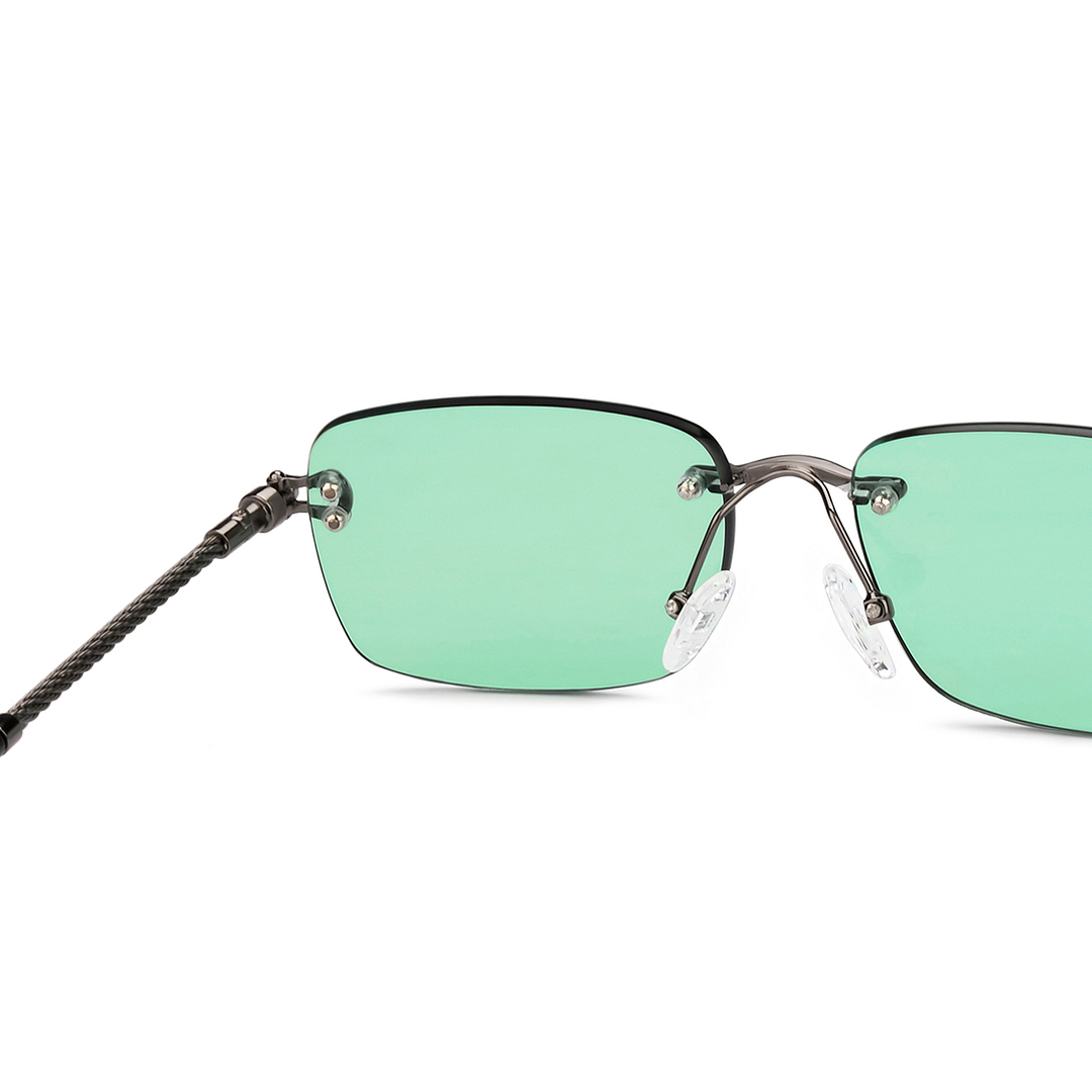 Vincent Chase Online Gunmetal Rimless Rectangle right side