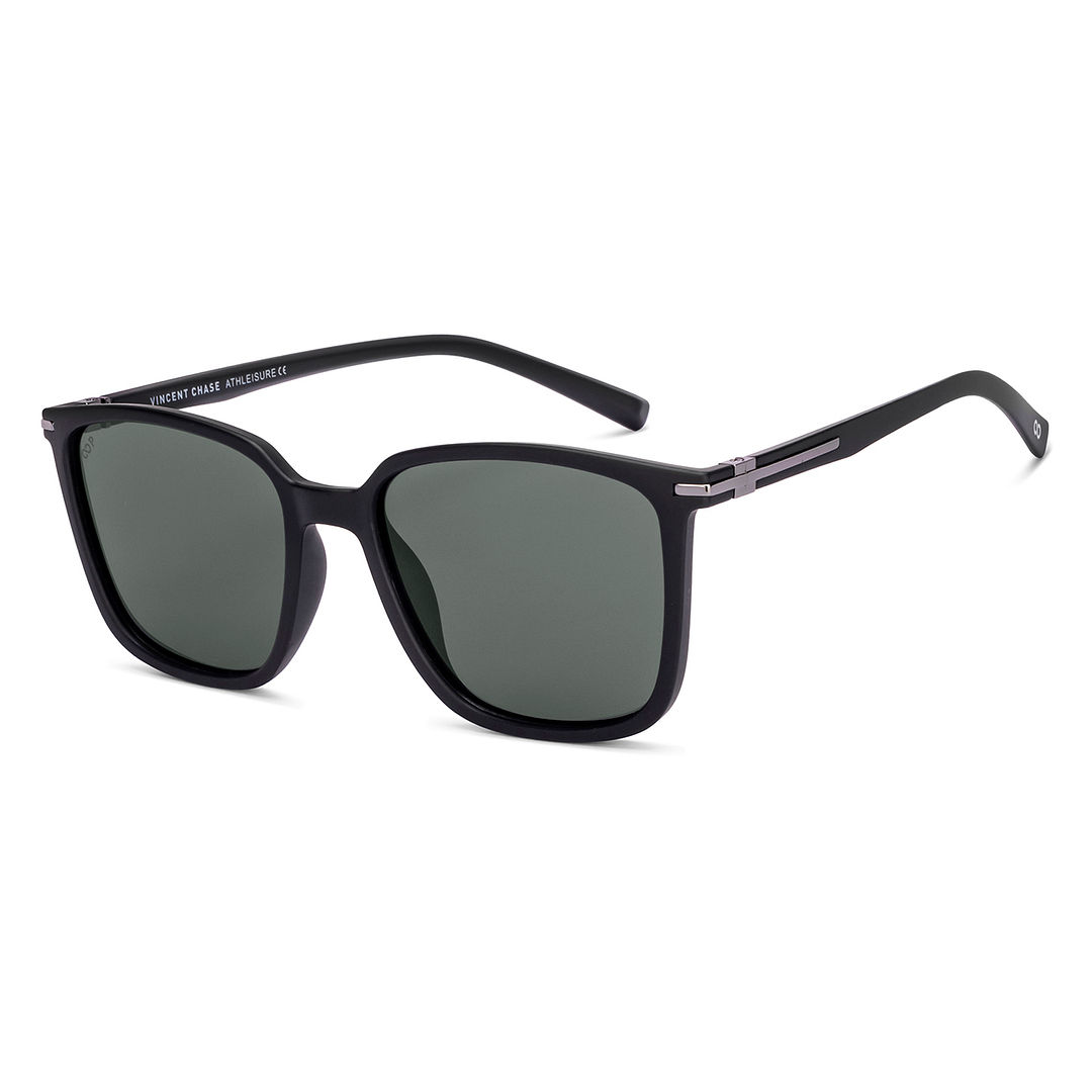 Vincent Chase Polarized Black Full Rim Square left side