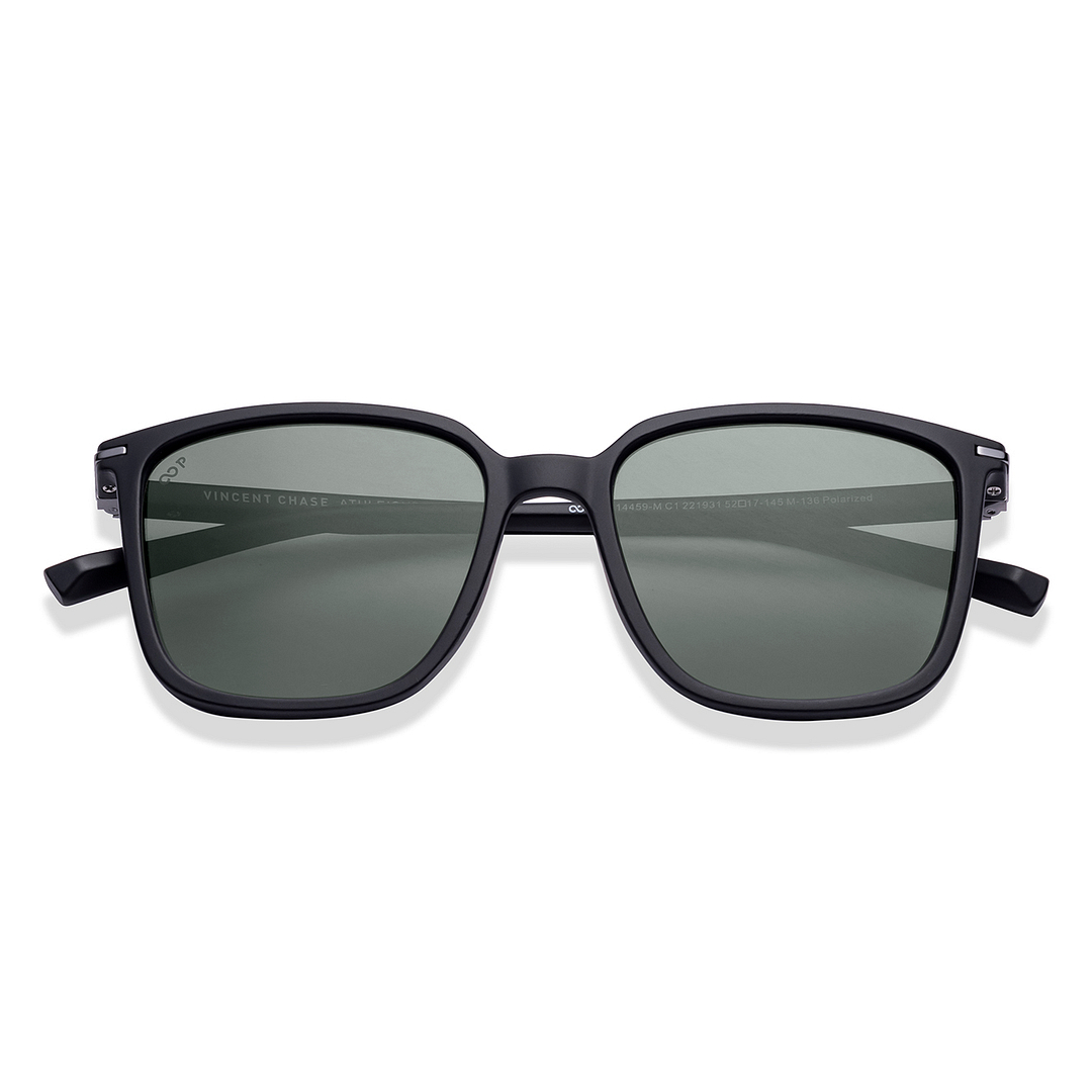 Vincent Chase Polarized Black Full Rim Square left side