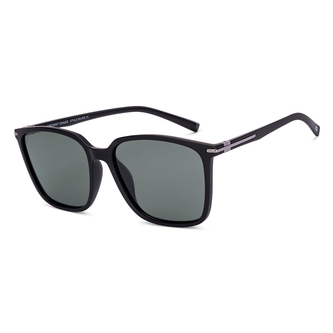 Vincent Chase Polarized Black Full Rim Square left side